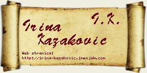 Irina Kazaković vizit kartica